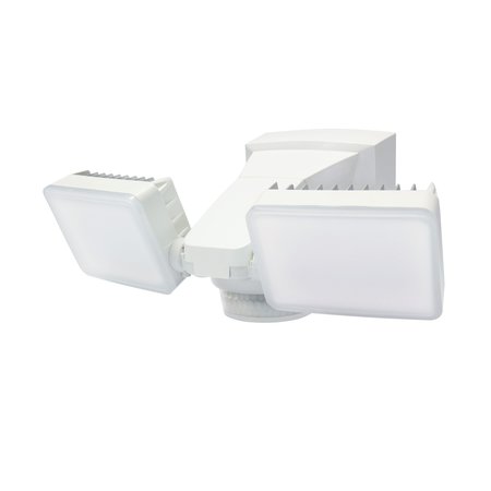 Iq America LM-2402 Motion Security FloodLight 2100 Lumen 240 Degree 70' Detection Eave Wall Mount WH LM2402WH